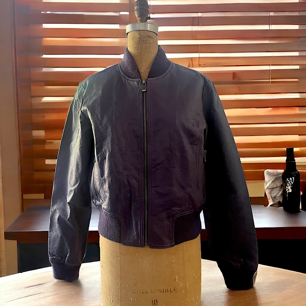 Purple Leather Jacket Made in Italy Size Small